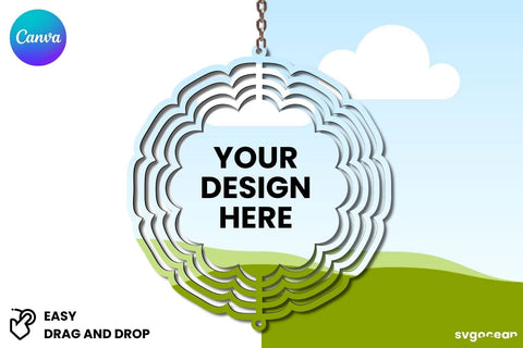 Ghost Wind Spinner Canva Mockup | Editable | Easy to use Mock Up Photo SvgOcean 