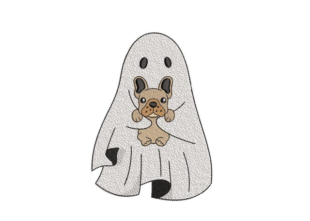 Ghost with Dog Embroidery Design, Halloween Ghost Dog Embroidery Design, 3 sizes, Instant Download Embroidery/Applique DESIGNS Nino Nadaraia 