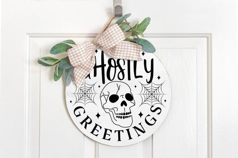 Ghostly Greetings SVG - Halloween Sign SVG SVG CraftLabSVG 
