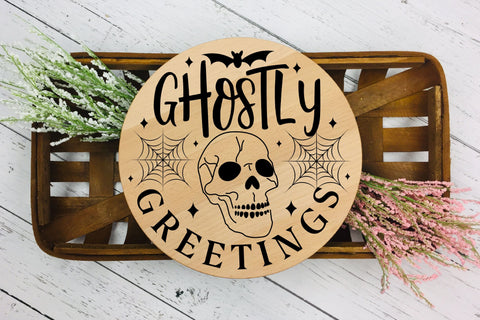 Ghostly Greetings SVG - Halloween Sign SVG SVG CraftLabSVG 