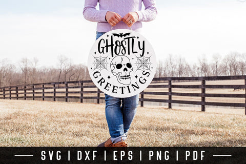 Ghostly Greetings SVG - Halloween Sign SVG SVG CraftLabSVG 
