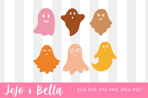 Ghosts Bundle SVG, Halloween Shirt Svg, Cute Ghost Svg, Cute Spooky Svg, Svg files for Cricut, Silhouette, Sublimation Designs SVG Jojo&Bella 