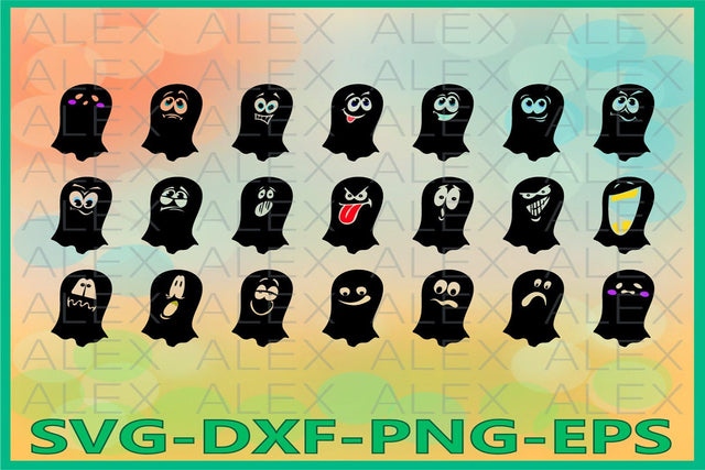 Ghosts Clipart svg, Halloween SVG AlexSVGStudio 