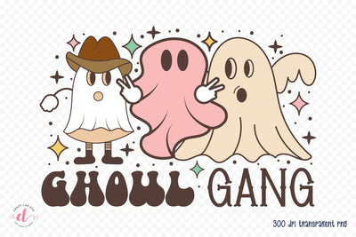 Ghoul Gang PNG, Retro Halloween Sublimation Sublimation CraftLabSVG 