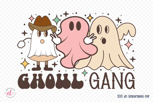 Ghoul Gang PNG, Retro Halloween Sublimation Sublimation CraftLabSVG 