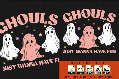 Ghouls Just Wanna Have Fun T-Shirt, Halloween Shost Shirt, Halloween Shirt Print Template Sketch DESIGN Depiction Studio 