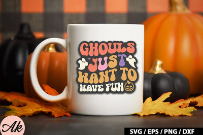 Ghouls just want to have fun Retro Stickers SVG akazaddesign 