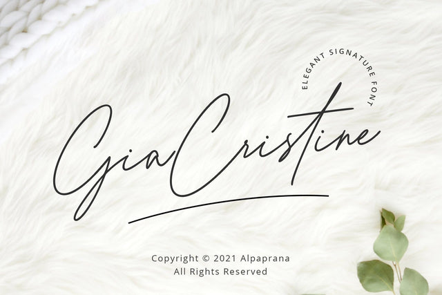 Gia Cristine - Elegant Signature Font Font Alpaprana Studio 