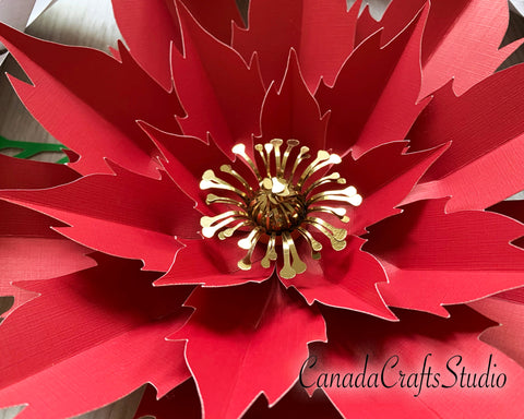 Giant Poinsettia Paper Flower Template 2 SVG CanadaCraftsStudio 