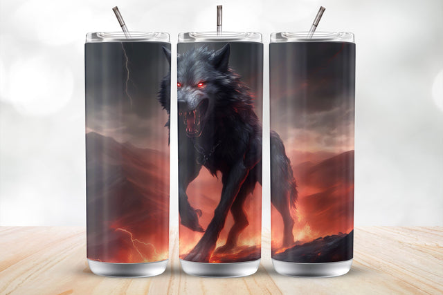 Giant Wolf 20 Oz Tumbler Wrap Sublimation Design Sublimation MockupSvgVenue 
