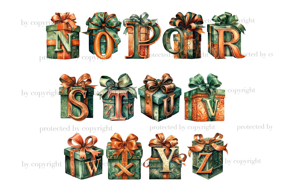 Gift Box Alphabet | Happy Birthday Letters - So Fontsy