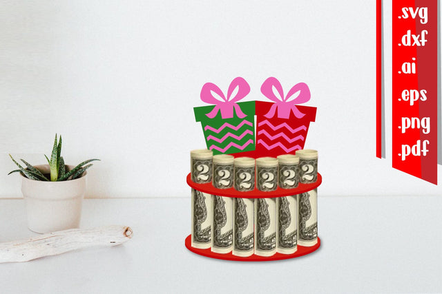 Gift Box Money Cake Holder Paper Cut 3D Paper zafrans studio 