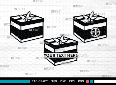 Gift Box Monogram, Gift Box Silhouette, Gift Box SVG, Birthday Gift Svg, Present Svg, Gifts Svg, Gift Wrap Svg, SB00439 SVG ETC Craft 