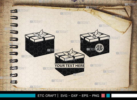 Gift Box Monogram, Gift Box Silhouette, Gift Box SVG, Birthday Gift Svg, Present Svg, Gifts Svg, Gift Wrap Svg, SB00439 SVG ETC Craft 