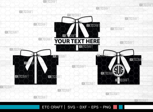 Gift Box Monogram, Gift Box Silhouette, Gift Box SVG, Birthday Gift Svg, Present Svg, Gifts Svg, Gift Wrap Svg, SB00439 SVG ETC Craft 