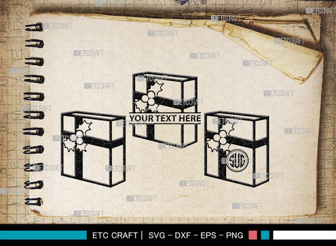 Gift Box Monogram, Gift Box Silhouette, Gift Box SVG, Birthday Gift Svg, Present Svg, Gifts Svg, Gift Wrap Svg, SB00439 SVG ETC Craft 