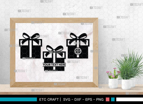 Gift Box Monogram, Gift Box Silhouette, Gift Box SVG, Birthday Gift Svg, Present Svg, Gifts Svg, Gift Wrap Svg, SB00439 SVG ETC Craft 