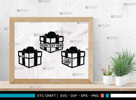 Gift Box Monogram, Gift Box Silhouette, Gift Box SVG, Birthday Gift Svg, Present Svg, Gifts Svg, Gift Wrap Svg, SB00439 SVG ETC Craft 