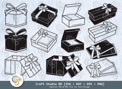 Gift Box Silhouette, Birthday Gift Svg, Present Svg, Gifts Svg, Gift Wrap Svg, Christmas Present Svg, Gift Box SVG Bundle SVG ETC Craft 