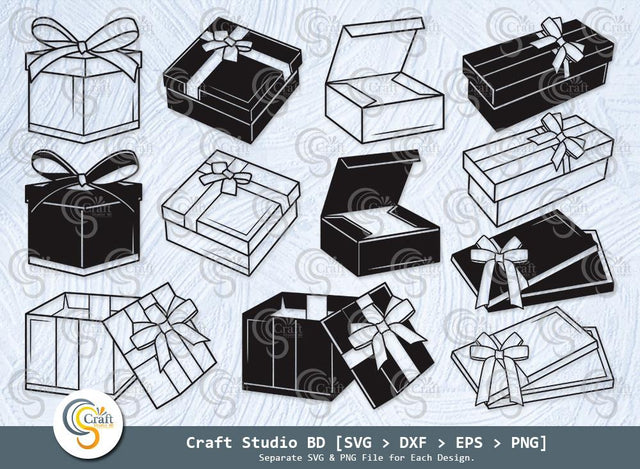 Gift Box Silhouette, Birthday Gift Svg, Present Svg, Gifts Svg, Gift Wrap Svg, Christmas Present Svg, Gift Box SVG Bundle SVG ETC Craft 