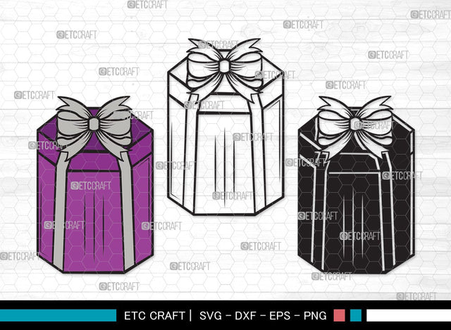 Gift Box SVG | Box Svg | Christmas Gift Svg | Gift Box Outline | Gift Box Silhouette | Gift Box Clipart SVG ETC Craft 