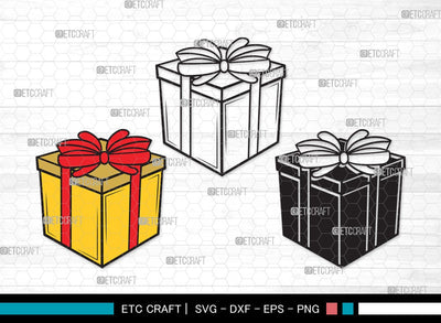 Gift Box SVG | Box Svg | Christmas Gift Svg | Gift Box Outline | Gift Box Silhouette | Gift Box Clipart SVG ETC Craft 