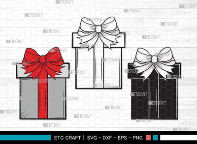 Gift Box SVG | Box Svg | Christmas Gift Svg | Gift Box Outline | Gift Box Silhouette | Gift Box Clipart SVG ETC Craft 