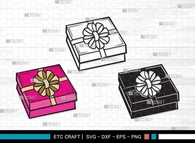 Gift Box SVG | Box Svg | Christmas Gift Svg | Gift Box Outline | Gift Box Silhouette | Gift Box Clipart SVG ETC Craft 
