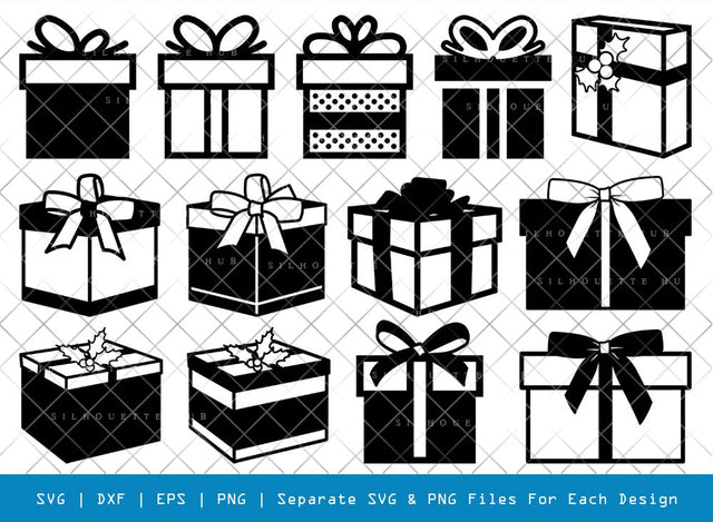 Gift Box SVG Cut Files | Gift Box Silhouette | Birthday Gift Svg | Present Svg | Gifts Svg | Gift Wrap Svg | Gift Box Bundle SVG ETC Craft 