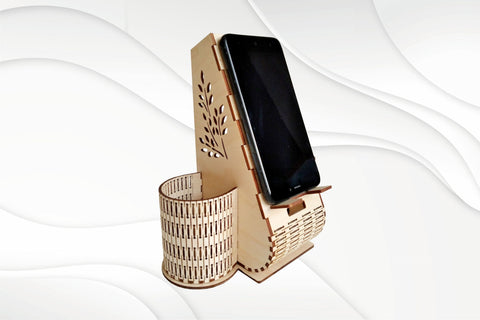 Laser Cut Phone Stand - Phone Holder Digital File Bundle for Laser