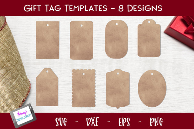 Gift Tag Bundle - 8 Gift tag templates SVG Stacy's Digital Designs 