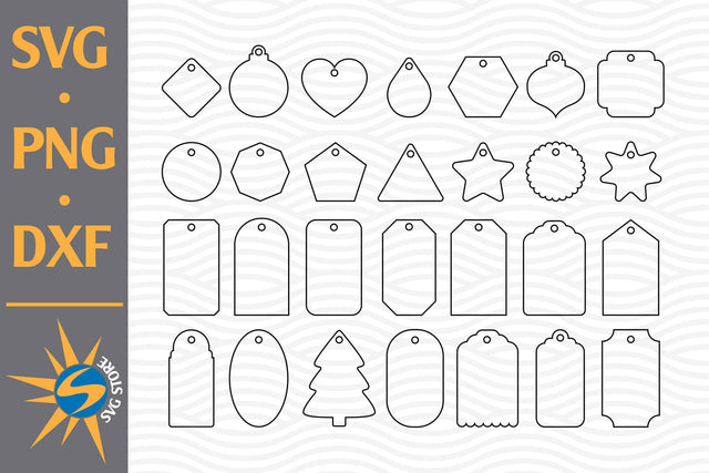 Gift Tag Outline SVG, PNG, DXF Digital Files Include SVG SVGStoreShop 