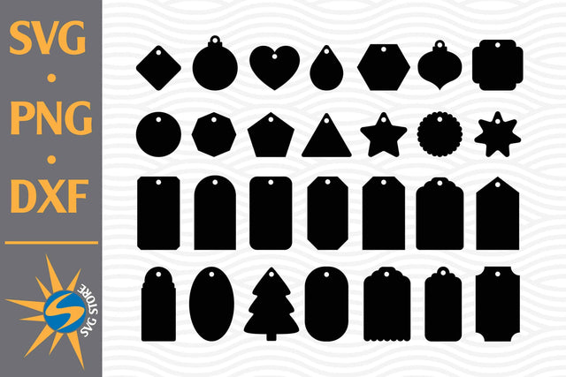 Gift Tag Silhouette SVG, PNG, DXF Digital Files Include SVG SVGStoreShop 