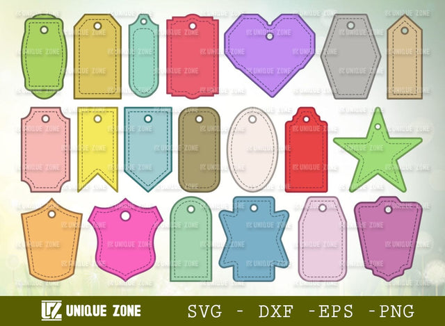 Gift Tags SVG Bundle, Name Tags Svg, Label Svg, Tag Svg, Cloth Tag Svg, Price Tag Svg, Tag Shape Svg, SVG Unique Zone 