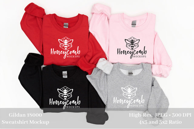 Gildan 18000 Sweatshirt Mockup, Gildan Mockup, Valentines Day Mockup, Folded Mockup Mock Up Photo Honeycomb Mockups 