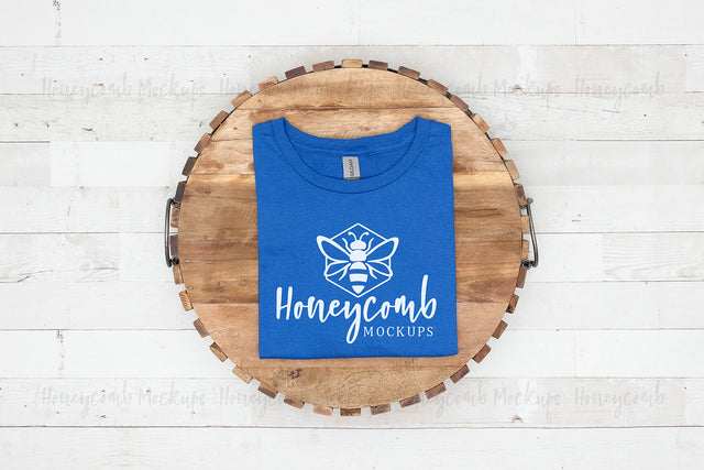 Gildan 64000 Royal T-Shirt Mockup, Folded Mockup, 4th of July Patriotic Mockup, Women's Shirt Mockup, Simple Mockup, Farmhouse Style Mockup Mock Up Photo Honeycomb Mockups 