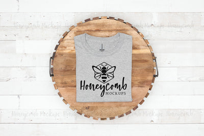 Gildan 64000 Sport Grey T-Shirt Mockup, Folded Mockup, Simple Mockup, Women's Shirt Mockup, Farmhouse Style Mockup Mock Up Photo Honeycomb Mockups 