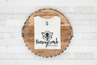 Gildan 64000 White T-Shirt Mockup, Folded Mockup, Basic White T-Shirt Mockup, Farmhouse Style Mockup, Women's Shirt Mockup, Simple Mockup Mock Up Photo Honeycomb Mockups 