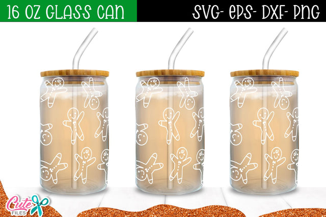 Ginger cookie Can glass wrap 16 oz SVG SVG Cute files 