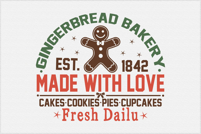 Gingerbread Bakery Christmas Sublimation Creativeart88 