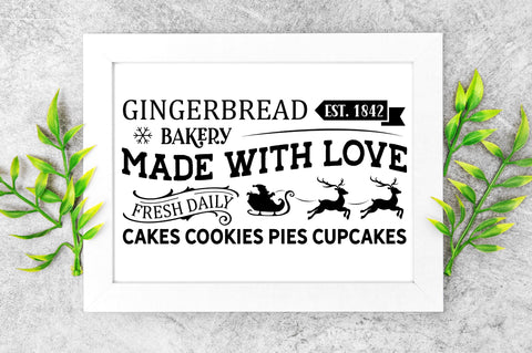 Gingerbread bakery est 1842 made with love fresh SVG Design SVG Regulrcrative 