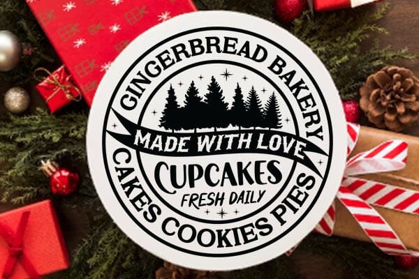 Gingerbread bakery made with love cakes cookies pies cupcakes fresh daily SVG Angelina750 