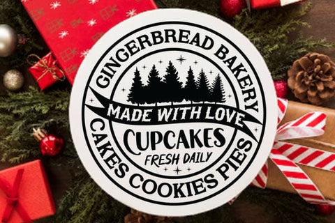 Gingerbread bakery made with love cakes cookies pies cupcakes fresh daily SVG Angelina750 
