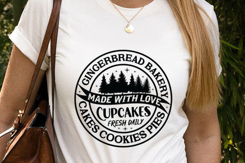 Gingerbread bakery made with love cakes cookies pies cupcakes fresh daily SVG Angelina750 