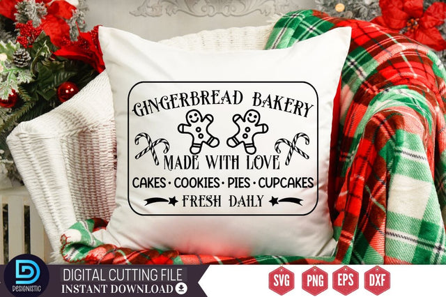 Gingerbread bakery made with love cakes cookies pies cupcakes fresh daily SVG SVG DESIGNISTIC 