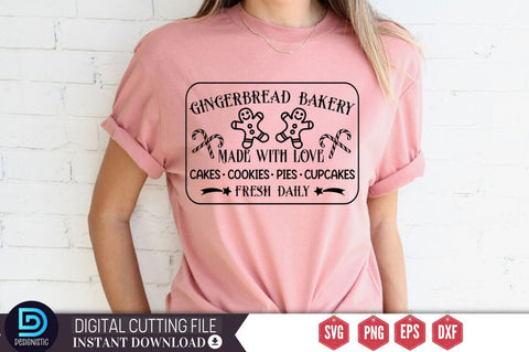 Gingerbread bakery made with love cakes cookies pies cupcakes fresh daily SVG SVG DESIGNISTIC 