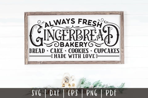 Gingerbread Bakery SVG | Vintage Christmas SVG SVG CraftLabSVG 