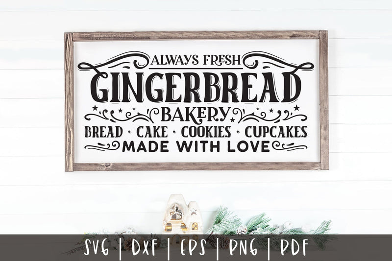 Gingerbread Bakery, Vintage Christmas Sign SVG SVG CraftLabSVG 