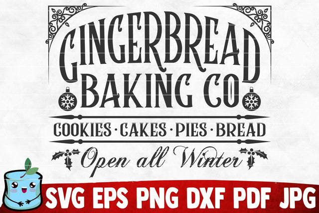 Gingerbread Baking Co Cookies Cakes Pies Bread SVG MintyMarshmallows 