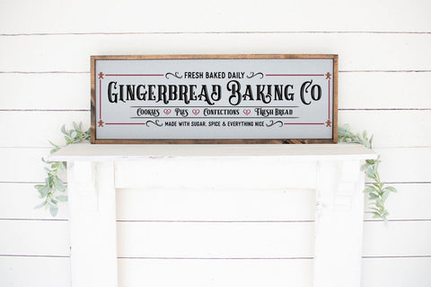 Gingerbread Baking Co - Farmhouse Christmas Sign SVG SVG Pickled Thistle Creative 